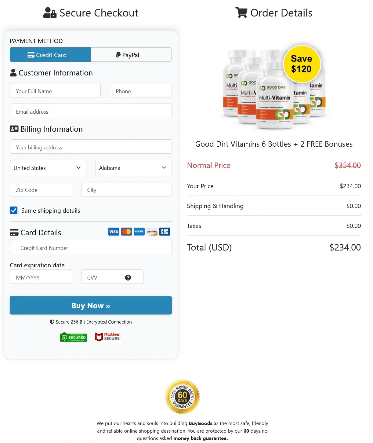 good dirt vitamins  order page